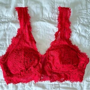 Aerie Red Lace Bralette Small